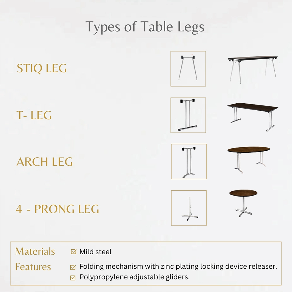Convex table legs